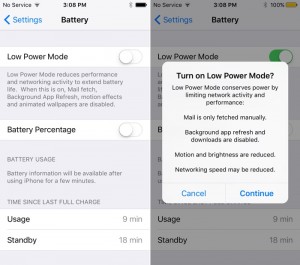iOS 9 Battery