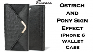 Encase Ostrich and Pony Skin Effect Wallet Case